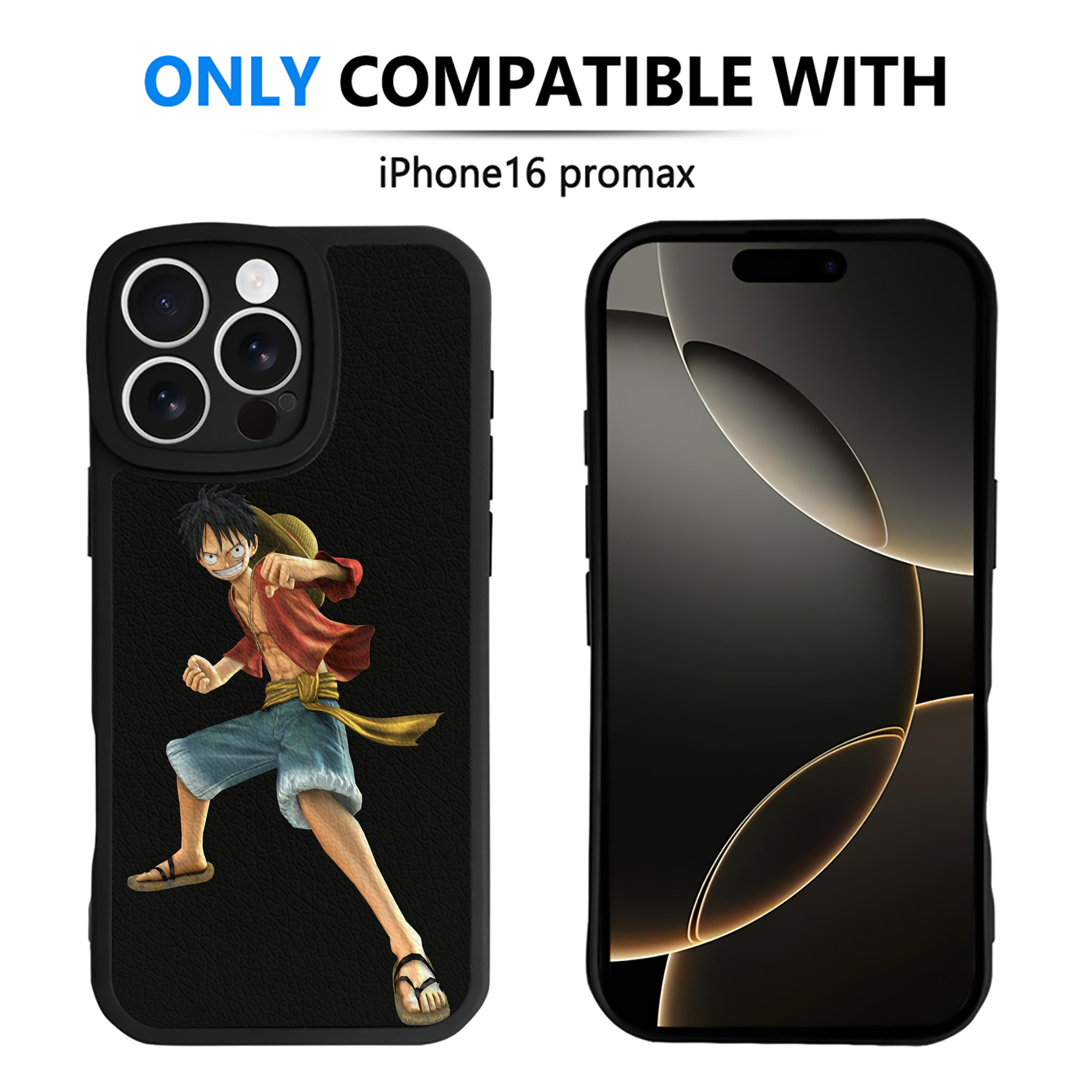 （画像用） ワンピース モンキー・D・ルフィ ONE PIECE Monkey D. Luffy 【iPhone 16シリーズ対応】シリコンスマホケース（レザー調） 材質：シリコン